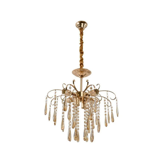 Kelsi Chandelier, 6*E27, Crystal, Golden