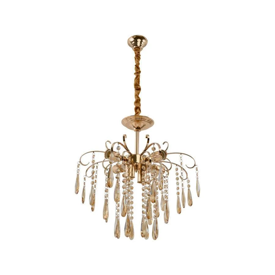 Kelsi Chandelier, 6*E27, Crystal, Golden