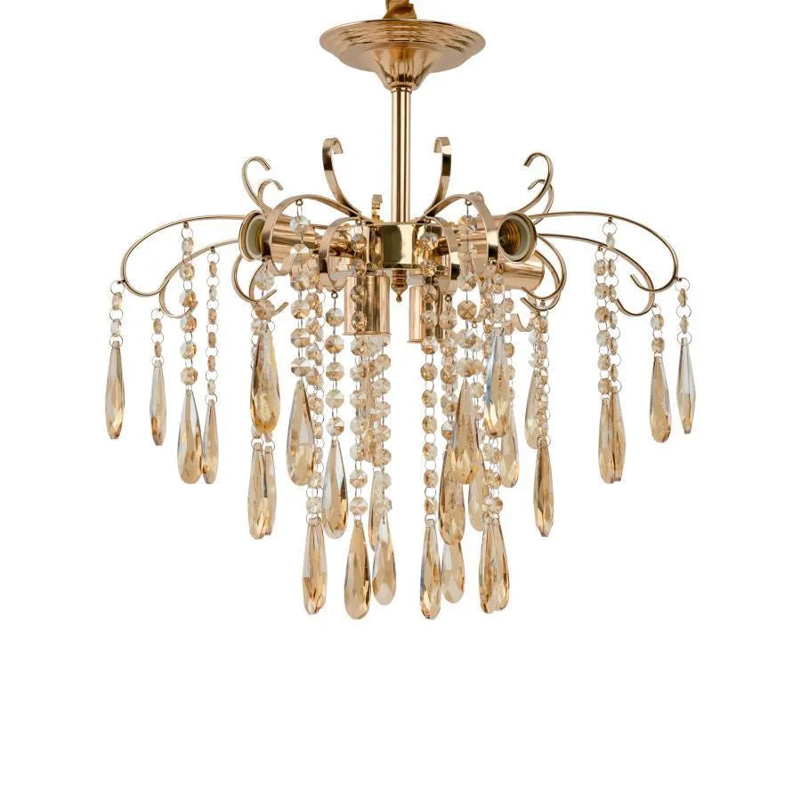 Kelsi Chandelier, 6*E27, Crystal, Golden