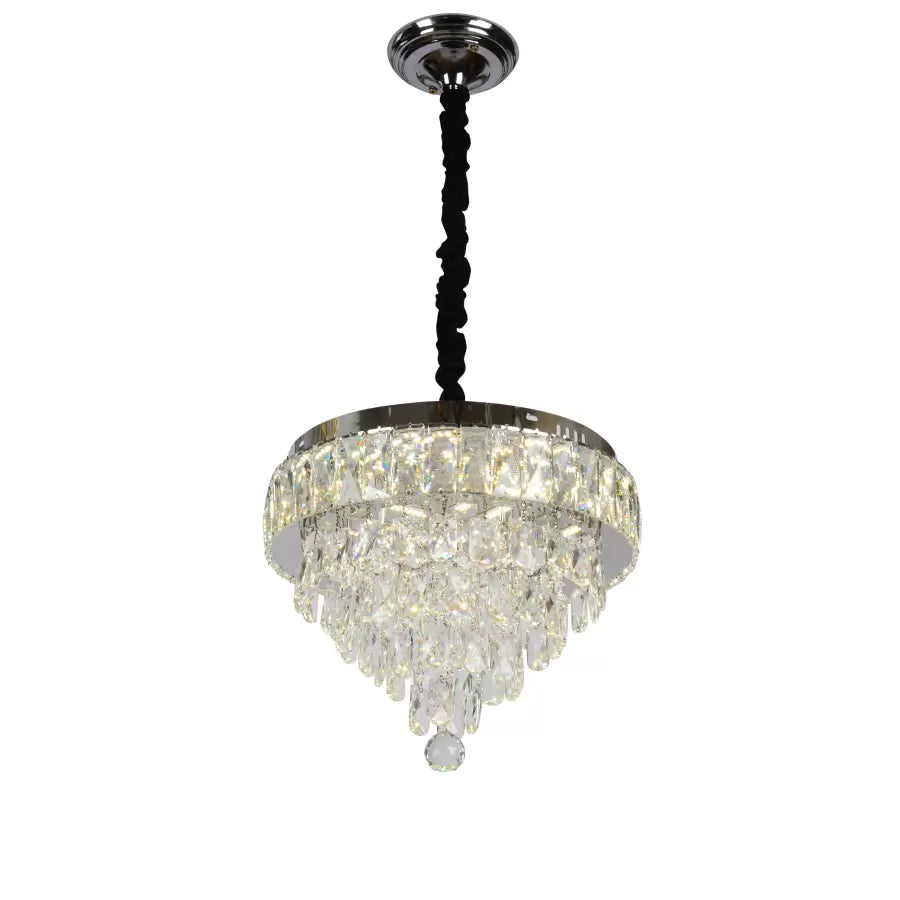LED Crystal πολυέλαιος με τηλεχειριστήριο Arturo 40W Dimable Silver