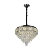 LED Crystal πολυέλαιος με τηλεχειριστήριο Austin 56W Dimable Silver