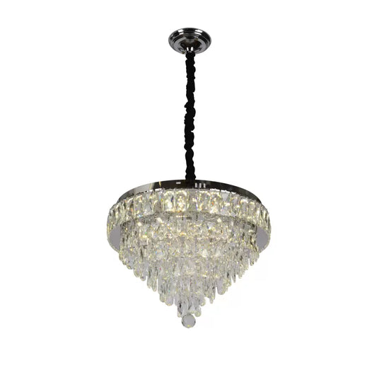 LED Crystal πολυέλαιος με τηλεχειριστήριο Austin 56W Dimable Silver