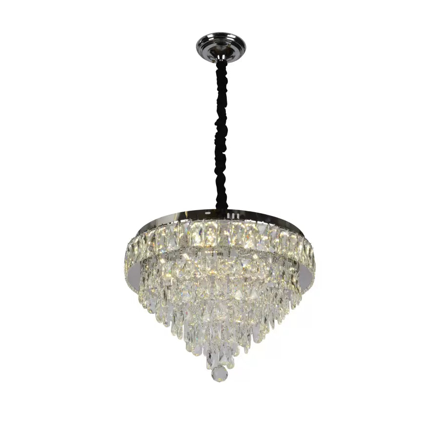 LED Crystal πολυέλαιος με τηλεχειριστήριο Austin 56W Dimable Silver