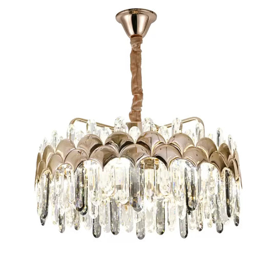Crystal LED πολυέλαιος με τηλεχειριστήριο Gregory 188W Dimable Gold