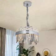Crystal LED πολυέλαιος με Miguel 92W Dimable Silver Remote