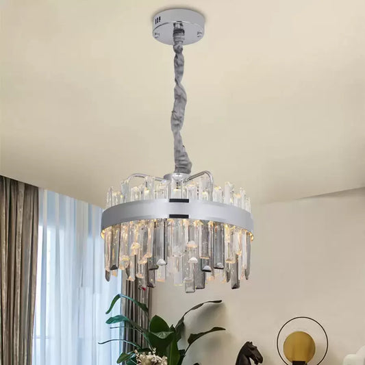 Crystal LED πολυέλαιος με Miguel 92W Dimable Silver Remote
