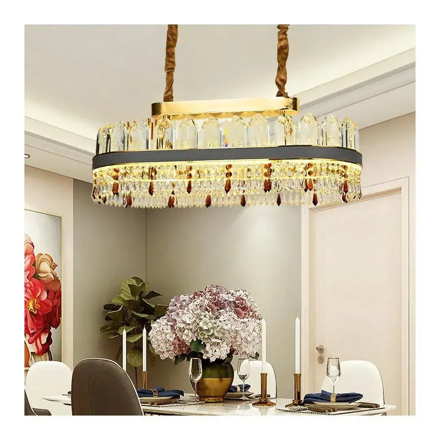 LED Pollux πολυέλαιος με τηλεχειριστήριο, 156W, διάμετρο 80cm, χρυσό, κρύσταλλο, ασταθές