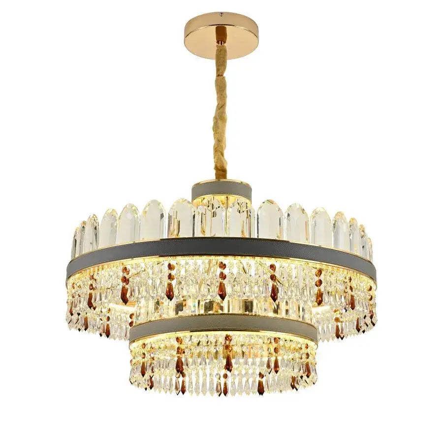 LED Pollux πολυέλαιος με τηλεχειριστήριο, 300W, χρυσό 75cm, διάμετρο κρυστάλλου.