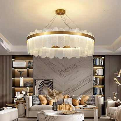 LED πολυέλαιος με τηλεχειριστήριο Alvaro 128W Dimable Gold