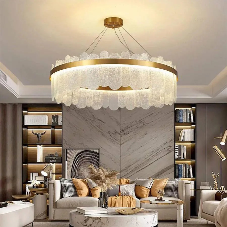 LED πολυέλαιος με τηλεχειριστήριο Alvaro 128W Dimable Gold