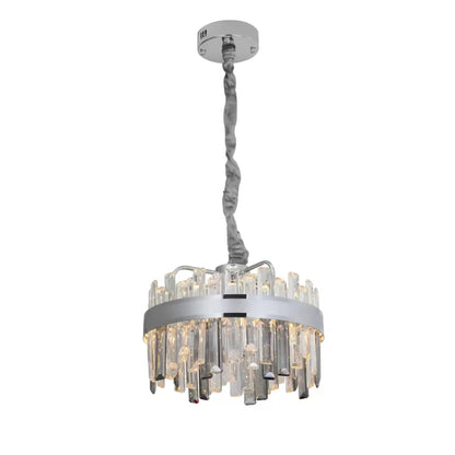 Crystal LED πολυέλαιος με τηλεχειριστήριο Melvin 112W Dimable Diameter 50cm Silver