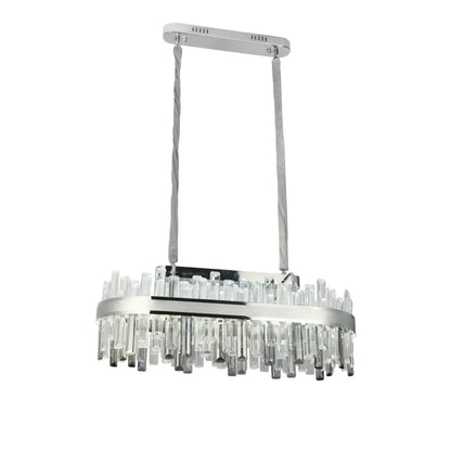 LED Crystal πολυέλαιος με τηλεχειριστήριο Morgan 140W Silver