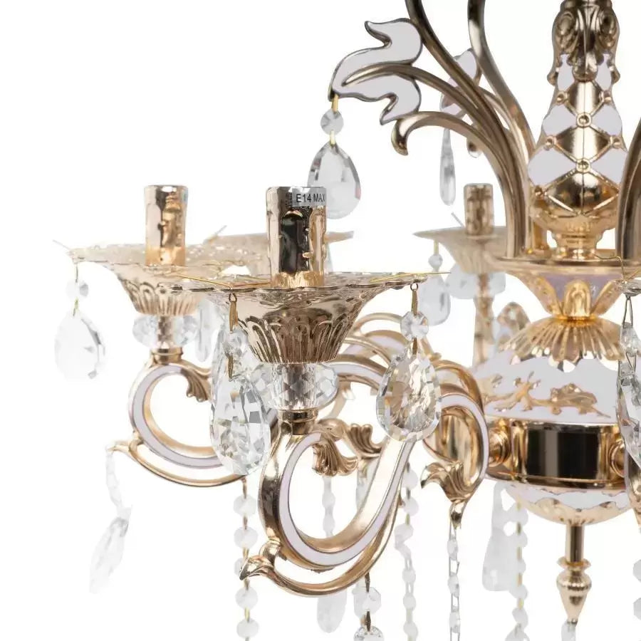 Ludovico Chandelier, 8*E14, χρυσός, μέταλλο και κρύσταλλο