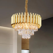 Crystal πολυέλαιο Βερσαλλιές ευγενή 5xe14, διάμετρο 40cm, χρυσό, ρυθμιζόμενο ύψος