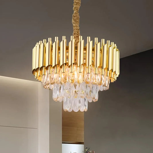 Crystal πολυέλαιο Βερσαλλιές ευγενή 5xe14, διάμετρο 40cm, χρυσό, ρυθμιζόμενο ύψος