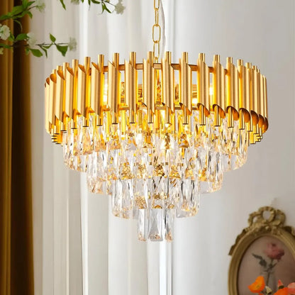Crystal πολυέλαιο Versailles Eleganza 8x E14, διάμετρος 49cm, χρυσός, ρυθμιζόμενο ύψος
