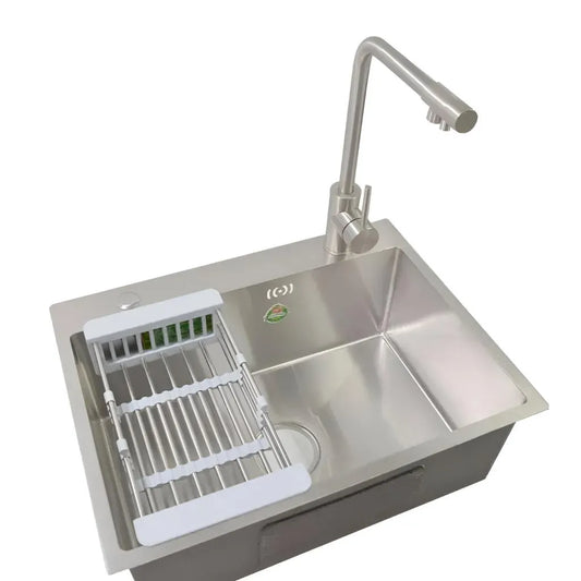 Ανοξείδωτος νεροχύτης κουζίνας 60x45x21 cm, βουρτσισμένο ανοξείδωτο χάλυβα