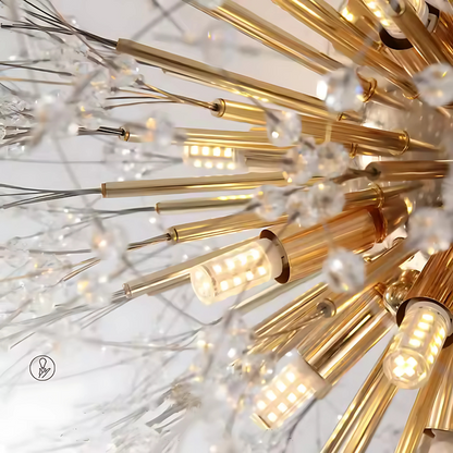 Rondo Vivace Crystal Chandelier, 8x G9, 60cm, Golden