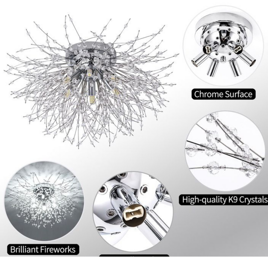 Crystal πολυέλαιος Rondo Vivace, 5x G9, 38cm, Chrome