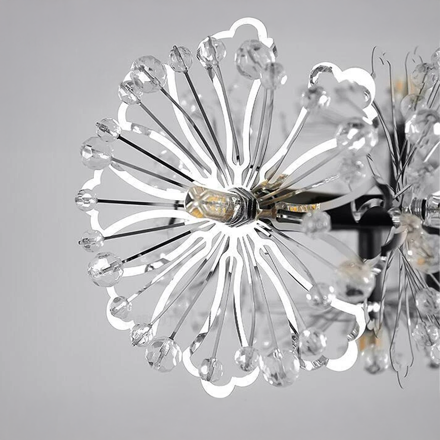 Cryordano Crystal πολυέλαιος Giordano, 16x G4, μήκους 120cm, μαύρο