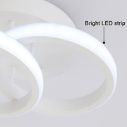 Πολυέλαιος LED VERTEX CIRCULA 22W, 2 Κύκλοι, Μεταλλικοί Σκελετοί, Κρύο/Ζεστό/Ουδέτερο φως, Λευκό
