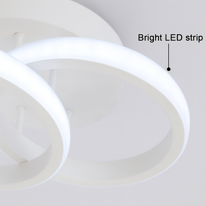 Πολυέλαιος LED VERTEX CIRCULA 22W, 2 Κύκλοι, Μεταλλικοί Σκελετοί, Κρύο/Ζεστό/Ουδέτερο φως, Λευκό