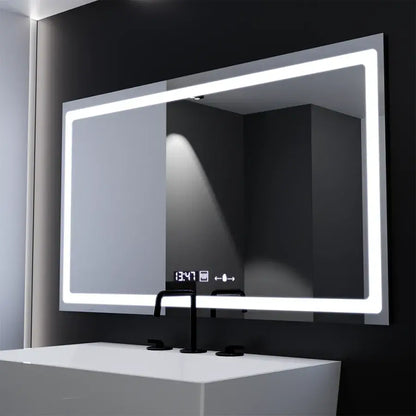 Ορθογώνιο LED Mirror 120x70cm Αισθητήρα κίνησης Radiant Gradglow Marcello Σύστημα πρόβλεψης και θερμόμετρο Dimable
