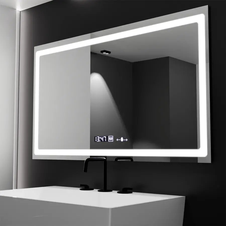 Ορθογώνιο LED Mirror 120x70cm Αισθητήρα κίνησης Radiant Gradglow Marcello Σύστημα πρόβλεψης και θερμόμετρο Dimable