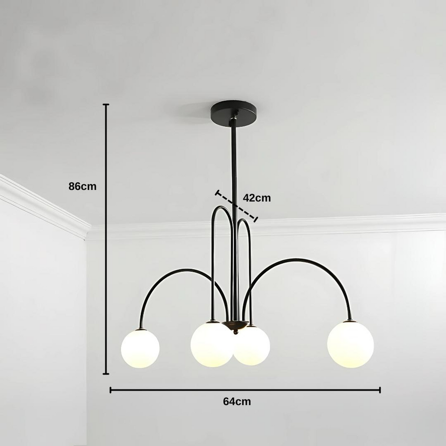 Torino Chandelier, 5*E27, μαύρο, μέταλλο