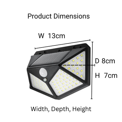 Ηλιακή λάμπα με αισθητήρα κίνησης, 100 LED, 20W, IP.65, μαύρο
