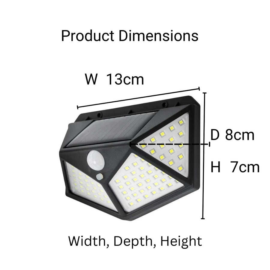 Ηλιακή λάμπα με αισθητήρα κίνησης, 100 LED, 20W, IP.65, μαύρο