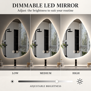 Καθρέφτης LED Οργανικός 40x60cm, Ψυχρός Φως, Σύστημα Demister, Dimmable