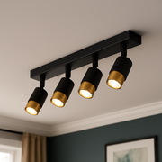 Προβολέας LED με προβολείς 4xGU10, 3000K/4000K/6000K, χρυσό, μέταλλο και ακρυλικό