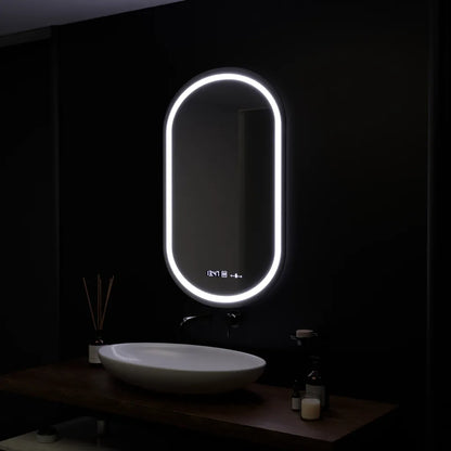 Οβάλ καθρέφτης 50x80cm Eminence Motionglow Marcellow Dimable Clock System & Dimable Thermometer