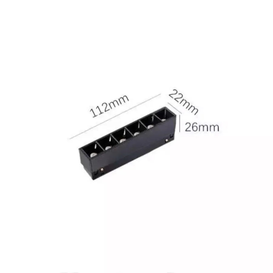 Μαγνητικό πλέγμα LED, σταθερό, 6W, ουδέτερο φως, ενσωματωμένο, μαύρο