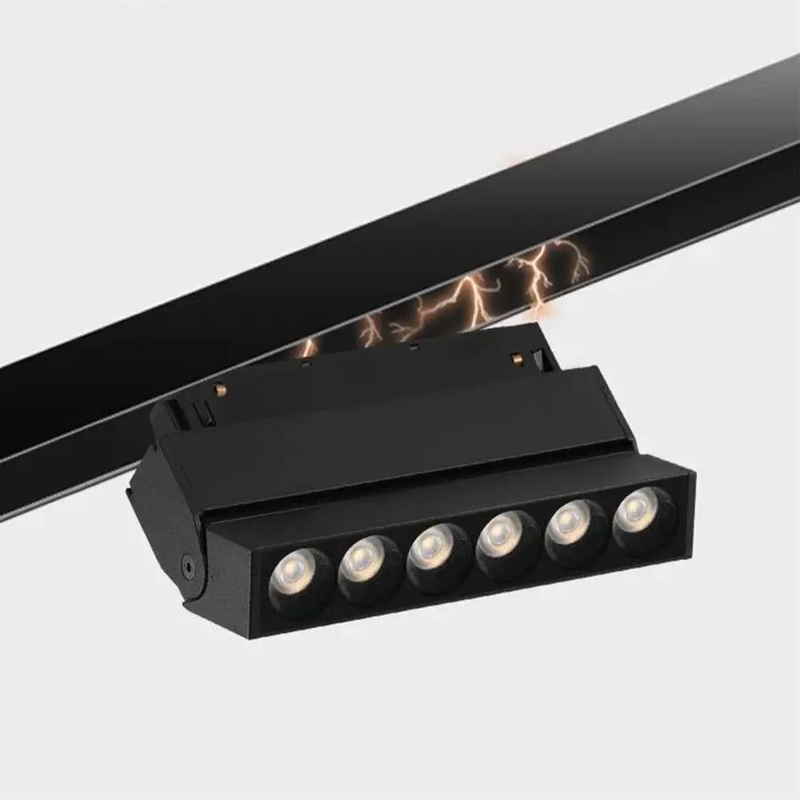Μαγνητικό πλέγμα LED, ρυθμιζόμενο, 6W, ουδέτερο φως, ενσωματωμένο, μαύρο