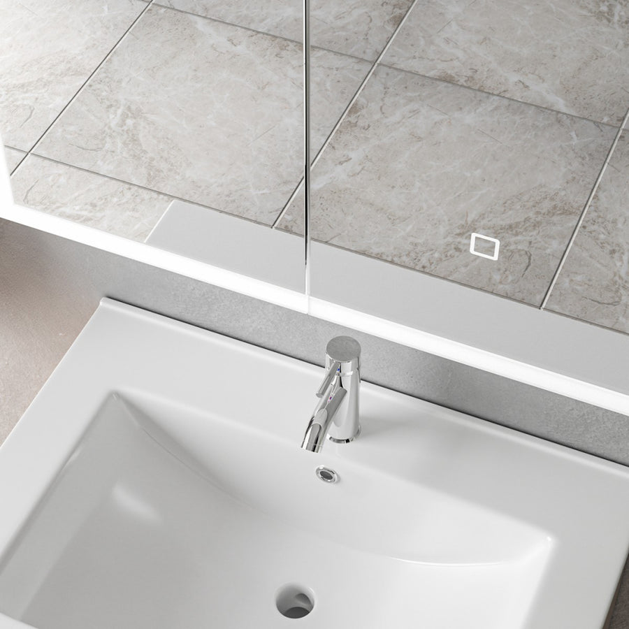 Laura Cabinet με LED Mirror DBP122 60x70 White