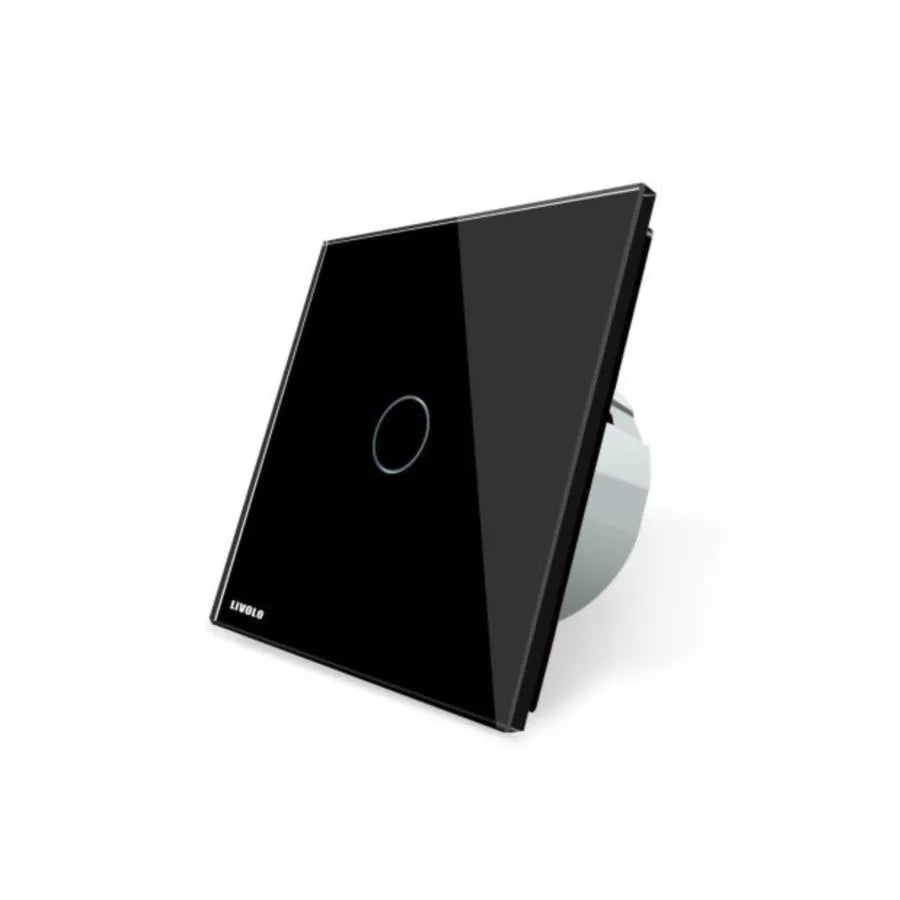 Switch Touch, Simple, Black, Secure Glass, Livolo