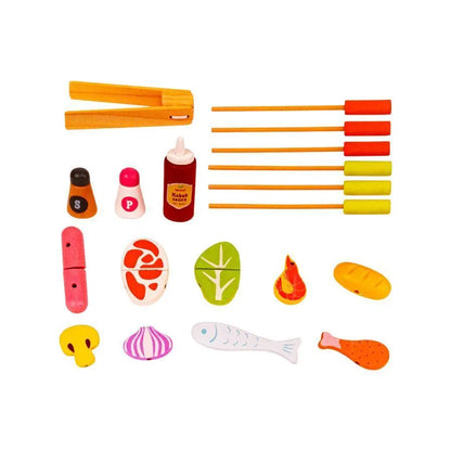 Barbecue Grill Toy, 35 κομμάτια, πολύχρωμα, ξύλο