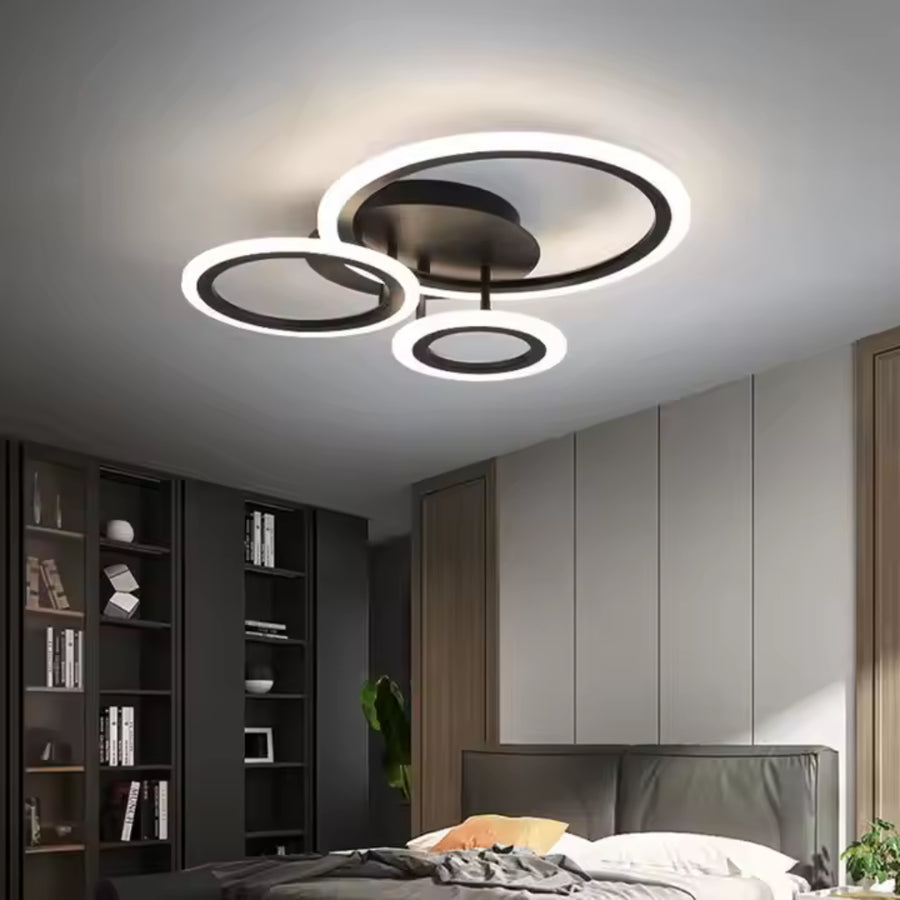 LED πολυέλαιος με τηλεχειριστήριο Betty, 41W, 3 κύκλοι, κρύο/ζεστό/ουδέτερο φως, ασταθές, μαύρο