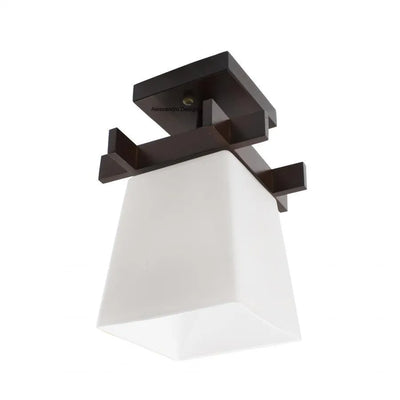 Cala Chandelier, 1 x E27, Καφέ με Λευκό, Ξύλο και Γυαλί