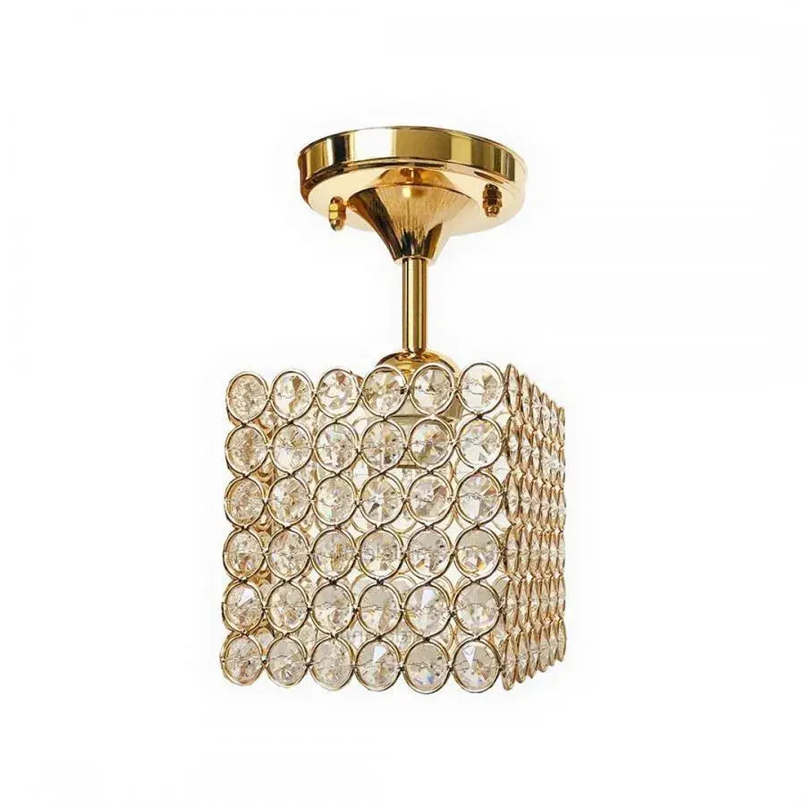 Lustrina Crystal, 1*E27, τετράγωνο, χρυσό