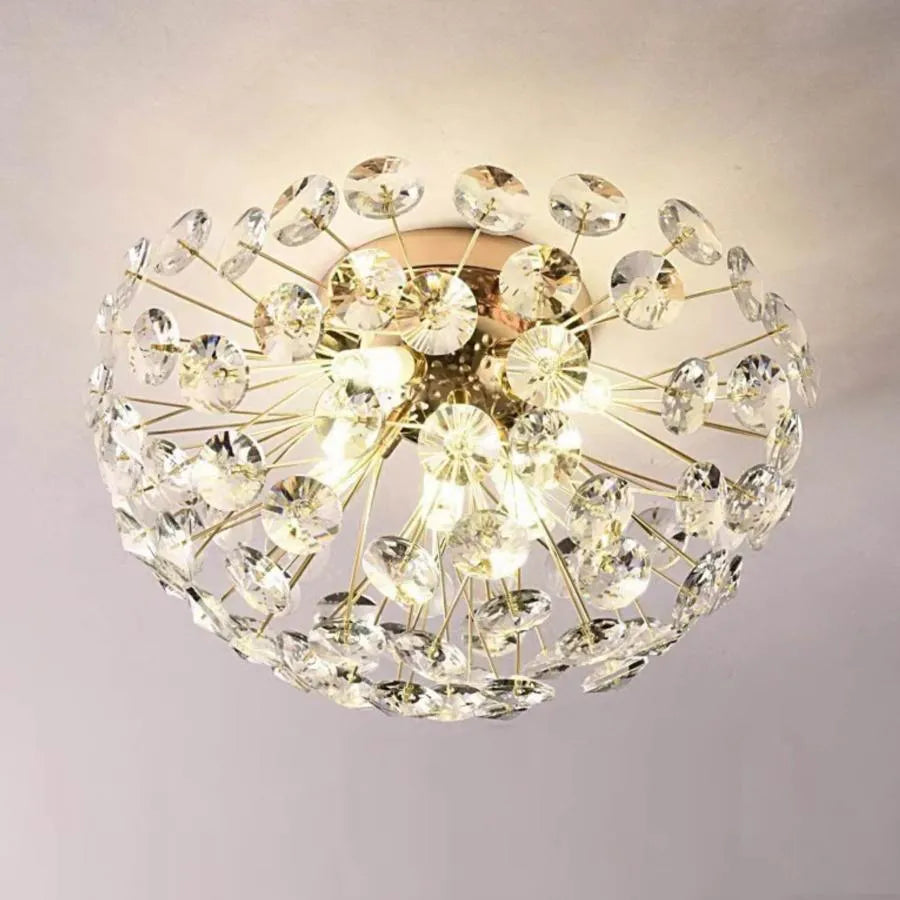 Crystal πολυέλαιος Minuet 4x G9, διάμετρος 35cm, γυαλιστερό χρυσό
