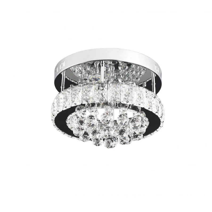 LED Abel Lust, 24W, κρύο/ζεστό/ουδέτερο φως, χρώμιο και κρύσταλλο