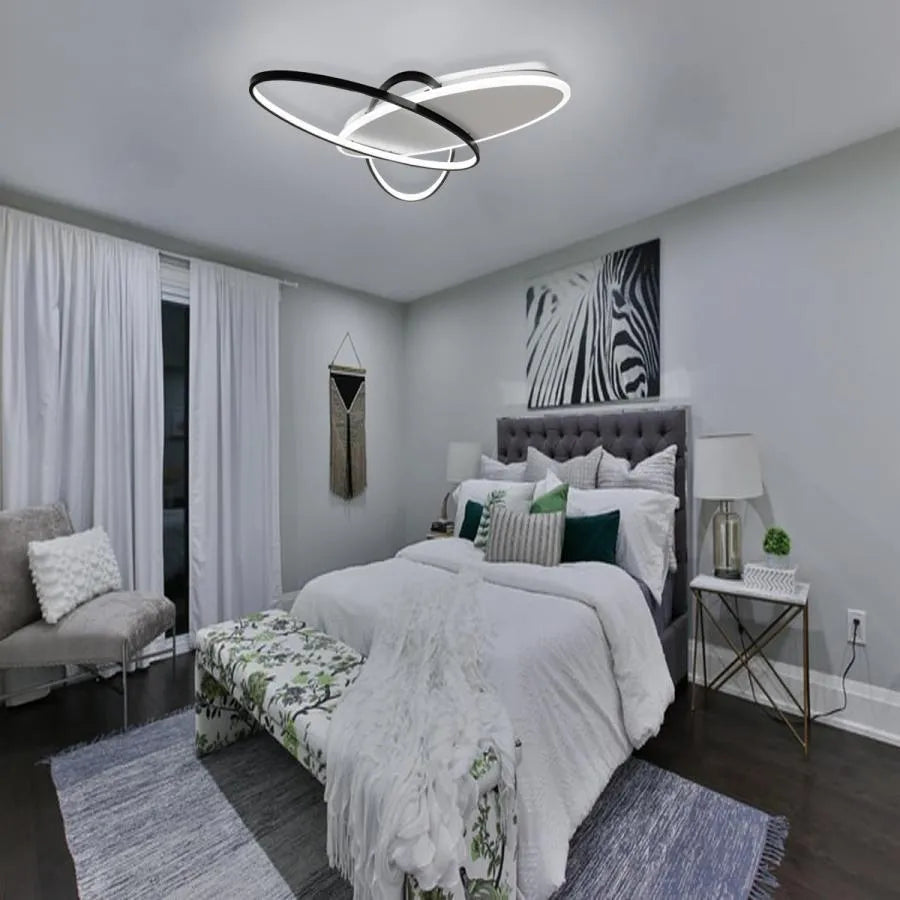 LED πολυέλαιος με τηλεχειριστήριο Carolina, 81W, 3 τετράγωνα, κρύο/ζεστό/ουδέτερο φως, άκαμπτο, μαύρο