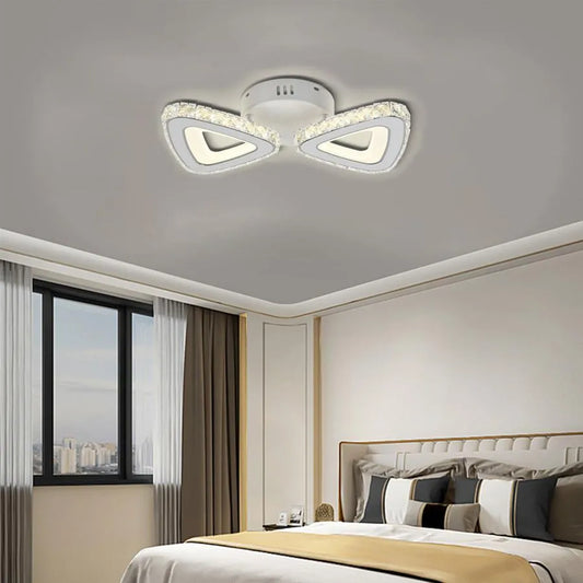 LED LED Cleon Chandelier με τηλεχειριστήριο, 2.4GHz, 56W, ακρυλικό και κρύσταλλο, λευκό