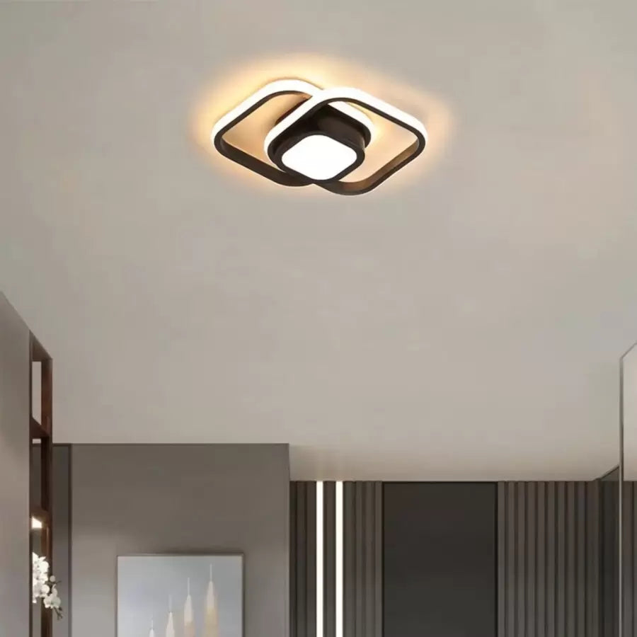 LUD LED DUOFORM, 25W, Γεωμετρικός σχεδιασμός, Στρογγυλεμένο τετράγωνο, μαύρο, ζεστό/κρύο/ουδέτερο φως
