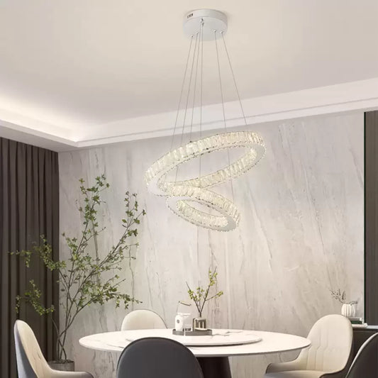 Lulus οδήγησε Cristal Cassian 80W Dimable Diameter 50cm ασήμι