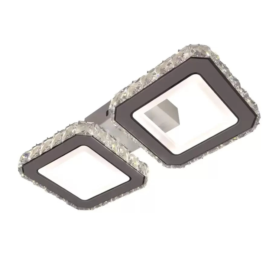 LED πολυέλαιος με τηλεχειριστήριο Quadris, 24W, 2 τετράγωνα, κρύο/ζεστό/ουδέτερο φως, ασταθές, λευκό
