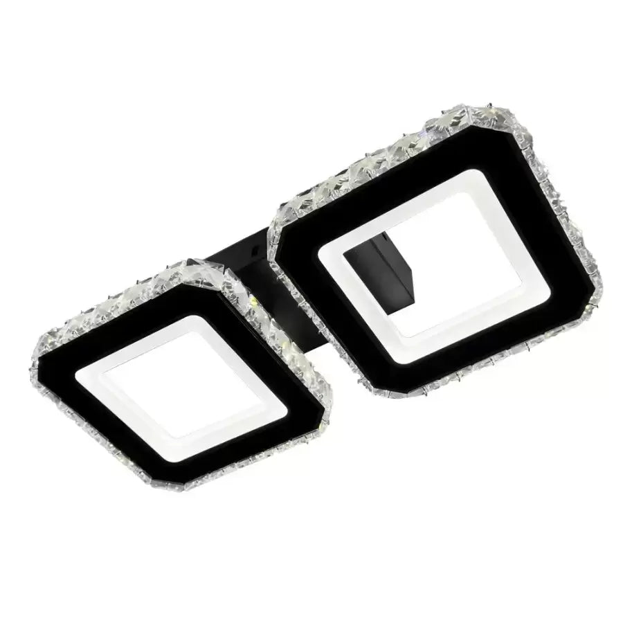 LED πολυέλαιος με τηλεχειριστήριο Quadris, 24W, 2 τετράγωνα, κρύο/ζεστό/ουδέτερο φως, ασταθές, μαύρο